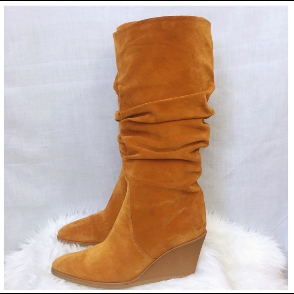 Ferragamo Suede Wedge Boots